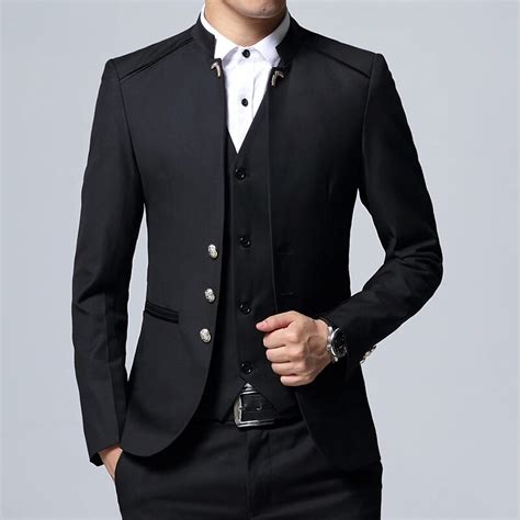 Men's Suit 3 Piece Set, Slim fit Men Suit Jackets + Pants + Vests ...