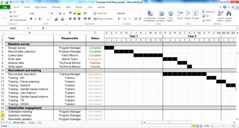 Excel Project Plan Template