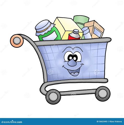 Shopping cart happy stock illustration. Illustration of cash - 5662440