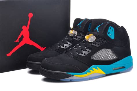 New Jordan 5 Retro Gamma Blue Black Yellow Shoes [NEWEST126] - $80.00 ...