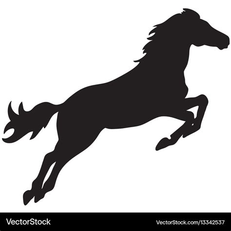 Rearing horse fine silhouette - black over Vector Image