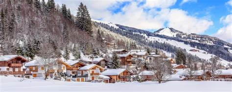 Winter Snow Village in Austrian Alps, Austria Stock Image - Image of ...