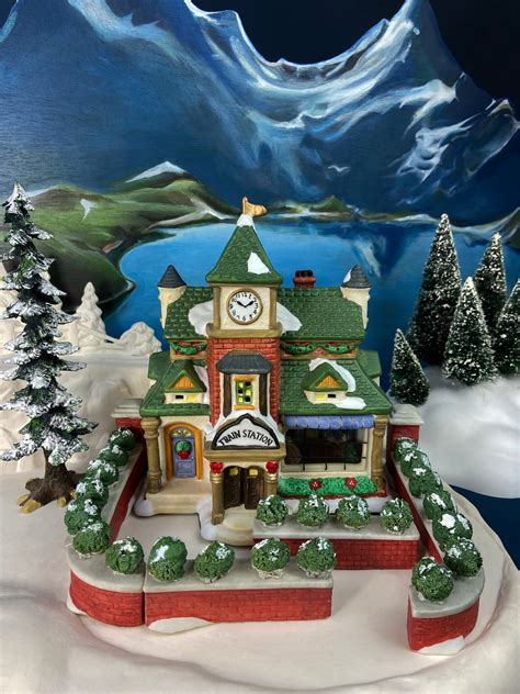 Christmas Village Set. Victorian Train Station Lit Christmas - Etsy