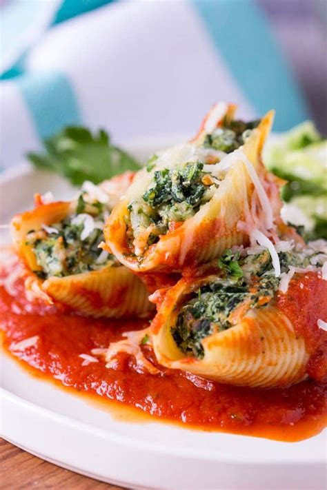 Spinach + Cheese Stuffed Pasta Shells - Simple Healthy Kitchen