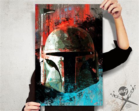 Boba Fett Star Wars Art Boba Fett Helmet Poster Star Wars - Etsy