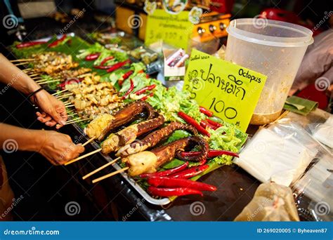 Thai Street Food of Grilled Octopus in Bangkok Stock Image - Image of ...