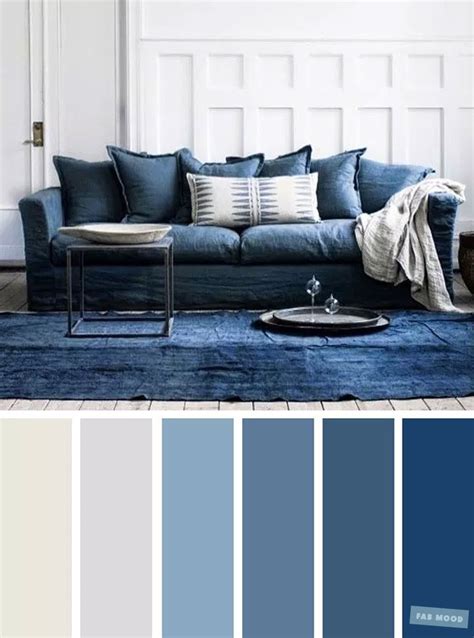 The Best Living Room Color Schemes - Blue & Light Grey Color Palette