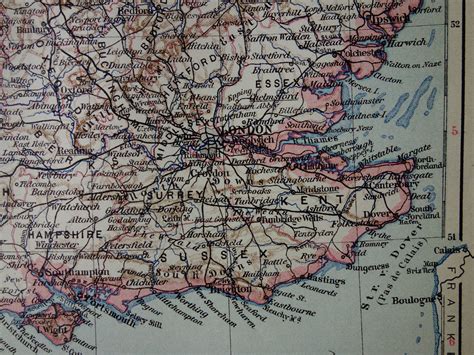 ENGLAND Old Map of England and Wales 1913 Detailed Vintage - Etsy