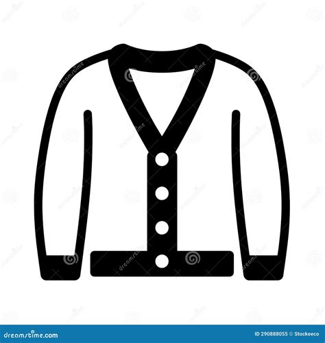 Minimalistic Black and White Cardigan Icon Stock Illustration ...