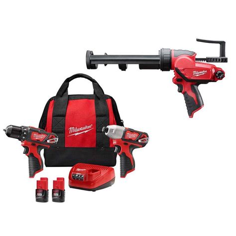 Milwaukee M12 12V Lithium-Ion Cordless Drill Driver/Impact Driver Combo ...