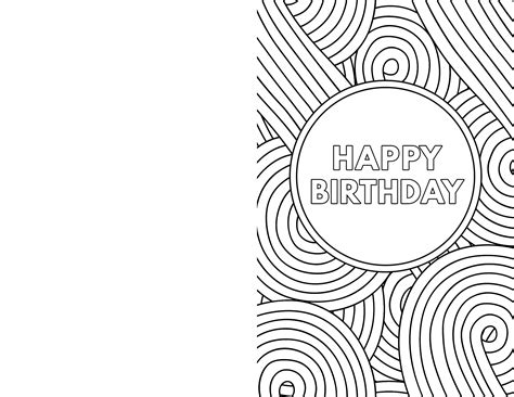 Birthday Wishes Foldable Printable Birthday Cards To Color