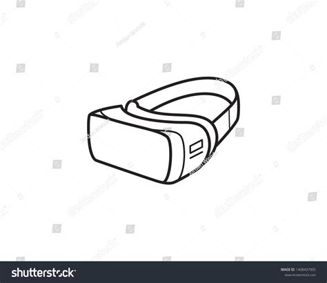 VR headset googles. Virtual reality line art icons, symbols, logos ...