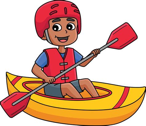 Boy Kayaking Cartoon Colored Clipart Illustration 27584074 Vector Art ...