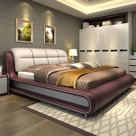 High Quality Bedroom Furniture, Genuine Leather Bed ONLY With Storage ...