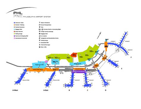 Philadelphia International Airport Terminal Map - Philadelphia ...