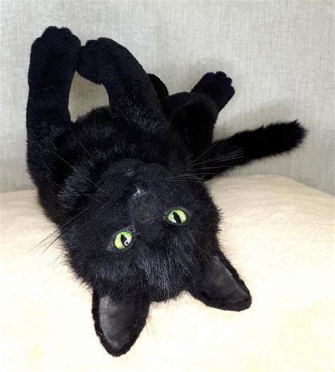 Realistic Black Cat Stuffed Animal