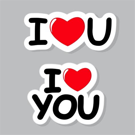 I Love You Sticker Vector Illustration 3394652 Vector Art at Vecteezy