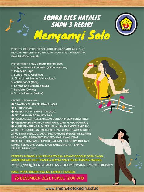 Lomba Menyanyi Solo – Dies Natalis SMPN 3 Kediri – Situs Resmi SMP ...