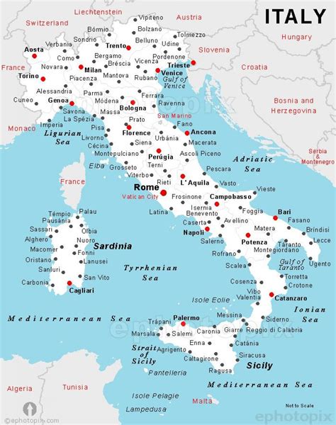 Map Of Italy With All Cities - Corny Doralia