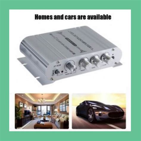 Hifi Stereo Amplifier Treble Bass Booster - Silver | Shopee Philippines