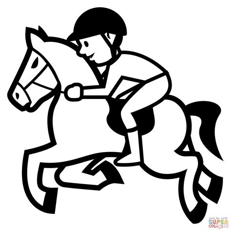 Horse Racing Emoji coloring page | Free Printable Coloring Pages