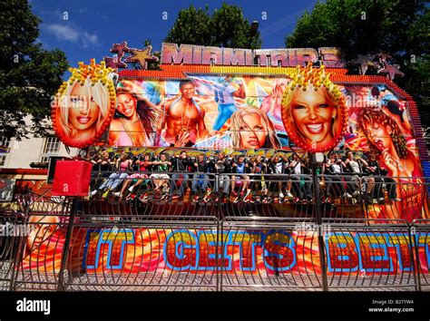 big swing fun fair ride Miami Trip 3 Stock Photo - Alamy