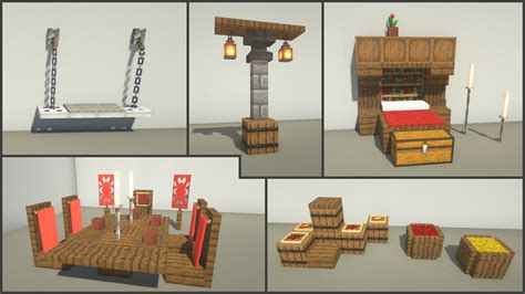 I put together a few medieval decoration builds. By u/BBlocks0 ...