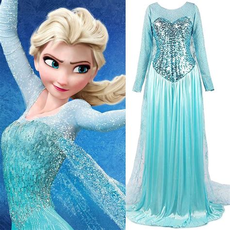 Takerlama Disney Frozen 2 Princess Elsa Sparkly Party Cosplay Costume ...