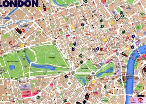 Tourist Map Of London Printable