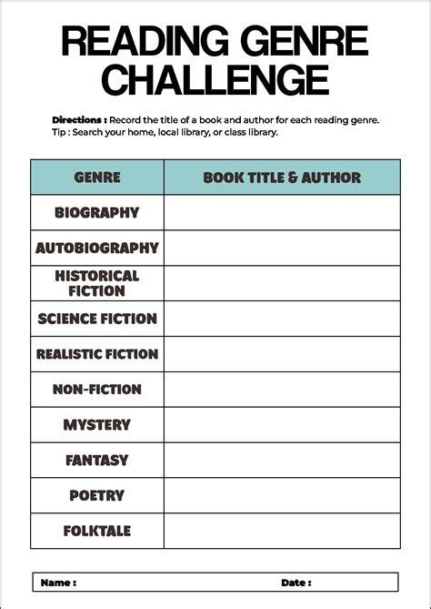 Literary Genres Worksheets