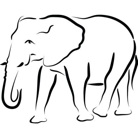 Simple drawing of elephant outline interesting template tribal jpg ...