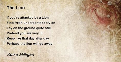 The Lion Poem by Spike Milligan - Poem Hunter