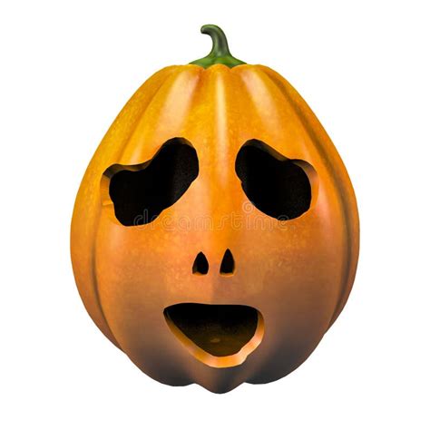 Scary Ghost Halloween Pumpkin Face Emotion 3d Illustration Stock ...