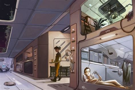 Space Station Living Quarters by Luca72 Spaceship Interior, Futuristic ...