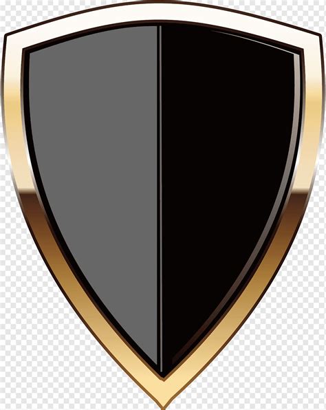 Black and gold shield illustration, Logo Shield, Security Shield, angle ...