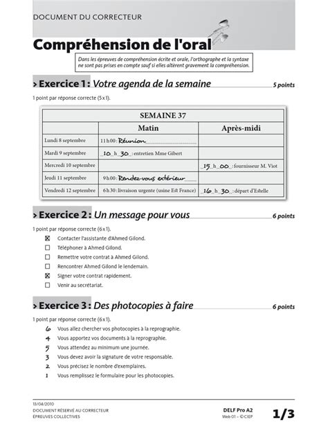 Delf A2 Sample Papers With Answers - Image to u