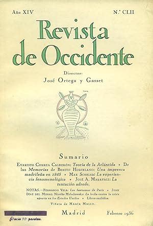 REVISTA DE OCCIDENTE. AÑO XIV. NÚMERO CLII by ORTEGA Y GASSET, José ...