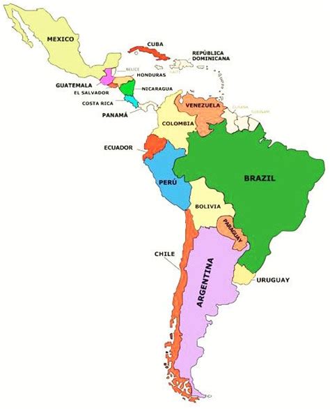 Mapa de Latinoamérica (América Latina) - Mapa de América | Mapa de ...