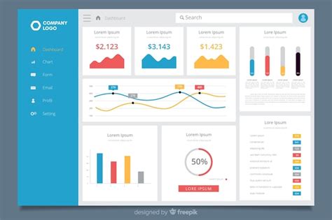 Free Vector | Dashboard statistical charts template