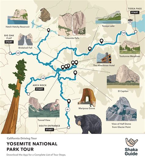 Yosemite Map Of Attractions | tunersread.com