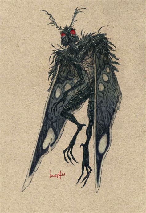 Mothman Art | Mothman, Creature art, Creepy art