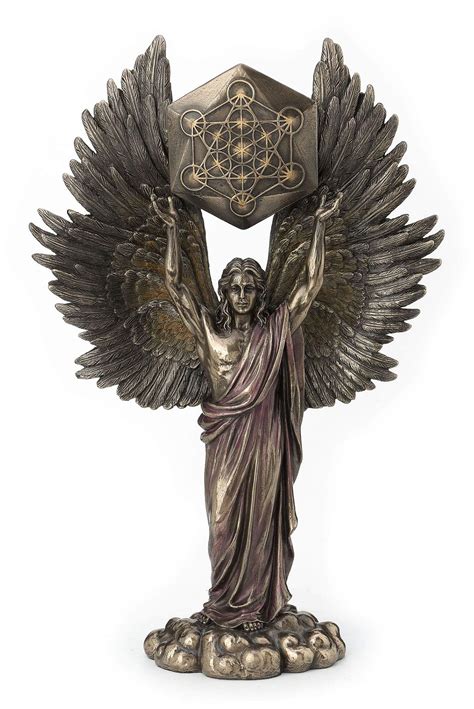 Buy Veronese Design Archangel Metatron Holding Up Sacred Geometry Cube ...