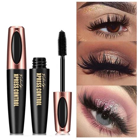 VIBELY Waterproof Black Mascara Eye Makeup Cosmetics 4D Fiber Eyelash ...