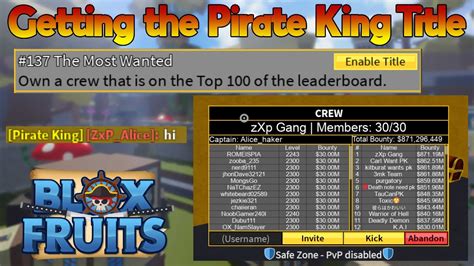 How To Get The Pirate King Title Roblox Blox Fruits Youtube – Otosection