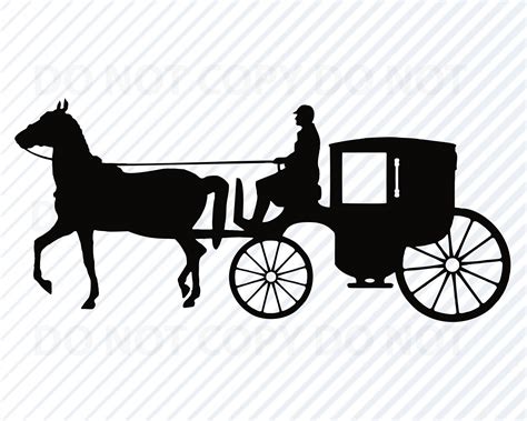 Horse & Carriage SVG Files Clipart Stage Coach Clip Art Silhouette ...