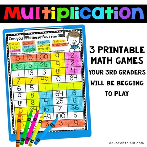 3 Printable Math Games Your 3rd Graders will be Begging to Play - Count ...