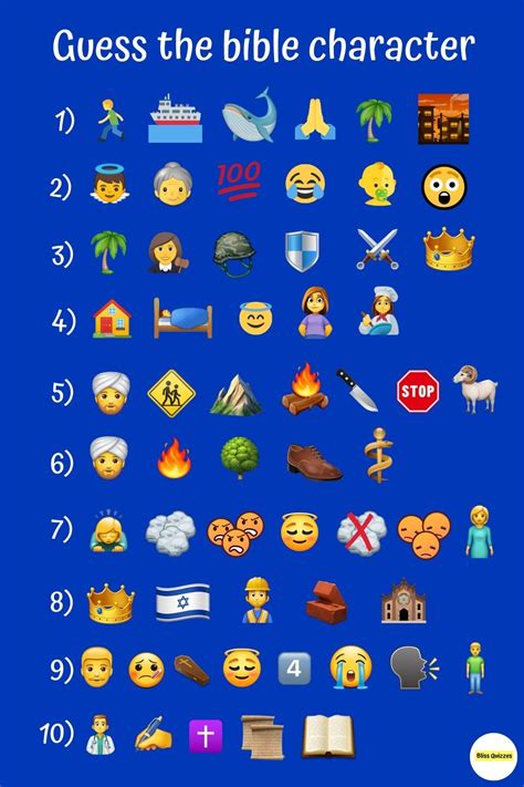 Emoji bible quiz who are they | Bible quiz, Bible trivia games, Bible ...