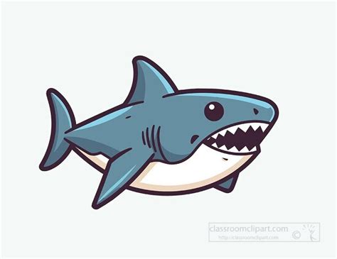 Shark Clipart-shark showing sharp numerous teeth clip art