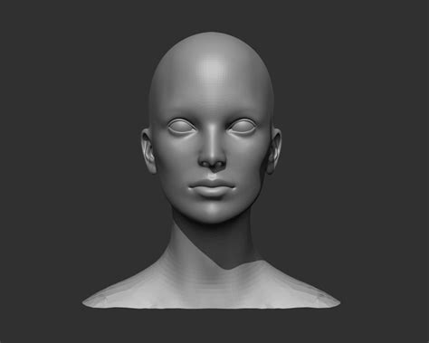 3D Disco - Female Head Realistic Base Mesh 3D Model