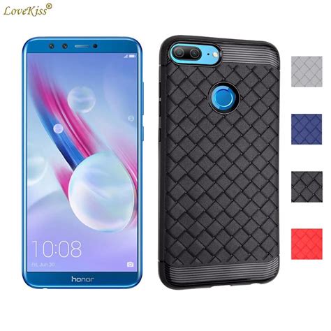 Honor 9 Lite Soft Cases Silicone Grid Woven Phone Bag For Huawei Honor ...